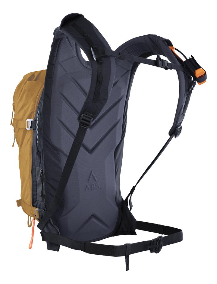 A_LIGHT_E_SET_25-30L_BurnedYellow_Rueckenansicht_Lawinen_Rucksack